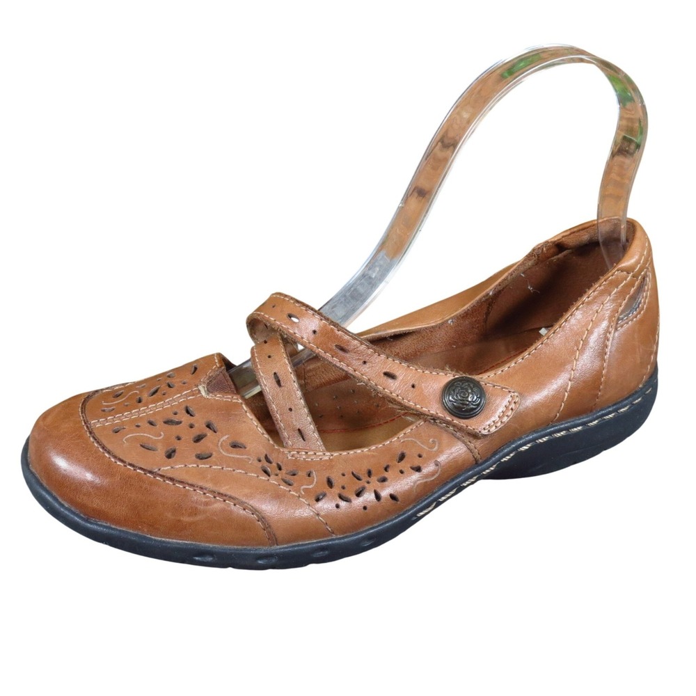 Cobb Hill Petra Women Mary Jane Size 6.5 M Walking Tan Leather Perforated Shoes